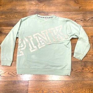 Victoria’s Secret pink ￼ light blue hoodie size large excellent condition